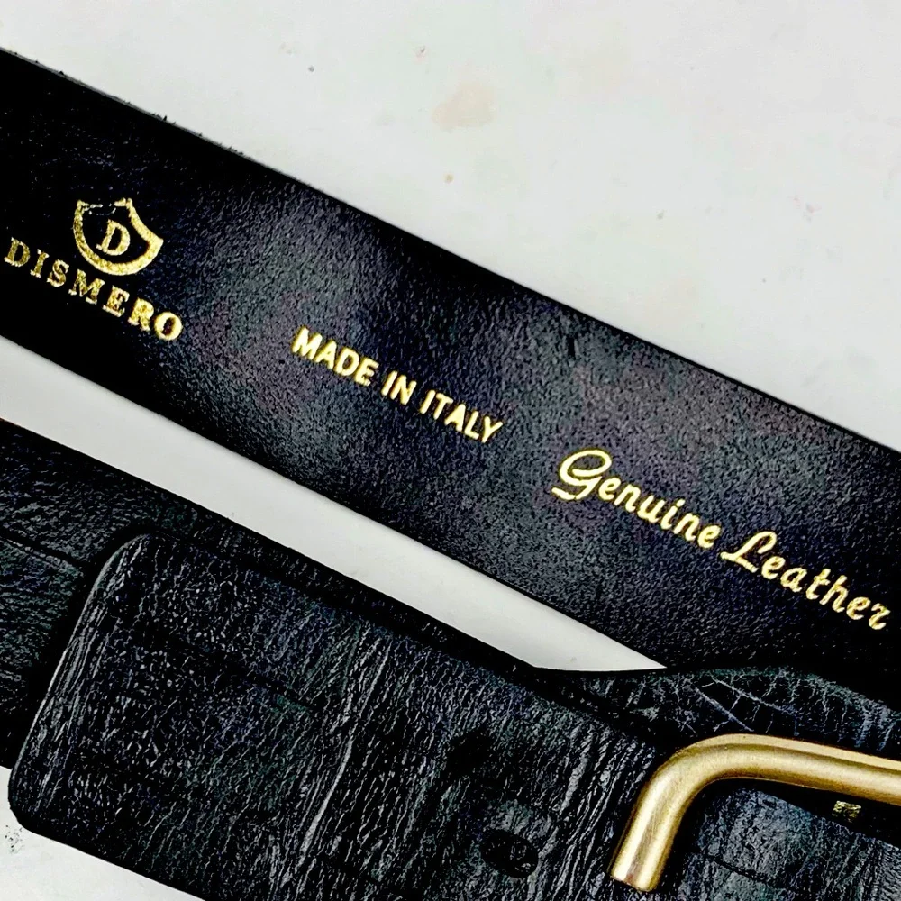 Dismiro Italian Genuine Croc Leather 2” Belt Size Lg 32”- 34”